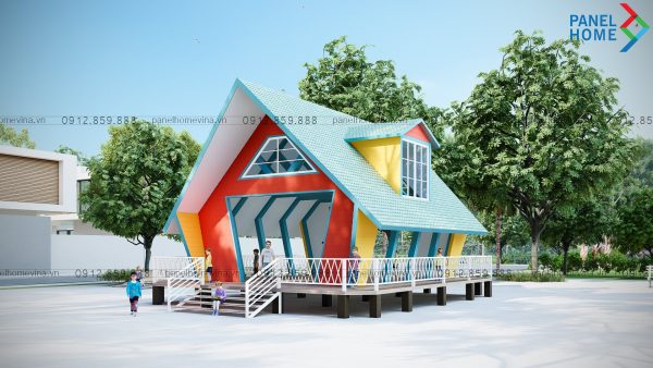 Mẫu nhà khung thép cấp 4 với phối màu đa dạng