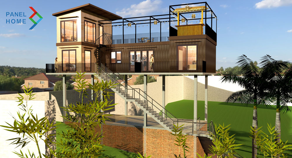 thiết kế quán cafe lắp ghép