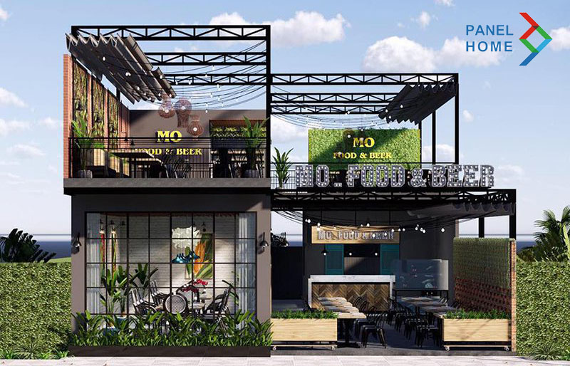 mẫu quán cafe lắp ghép hiện đại