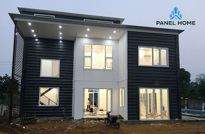 xây nhà lắp ghép 2 tầng